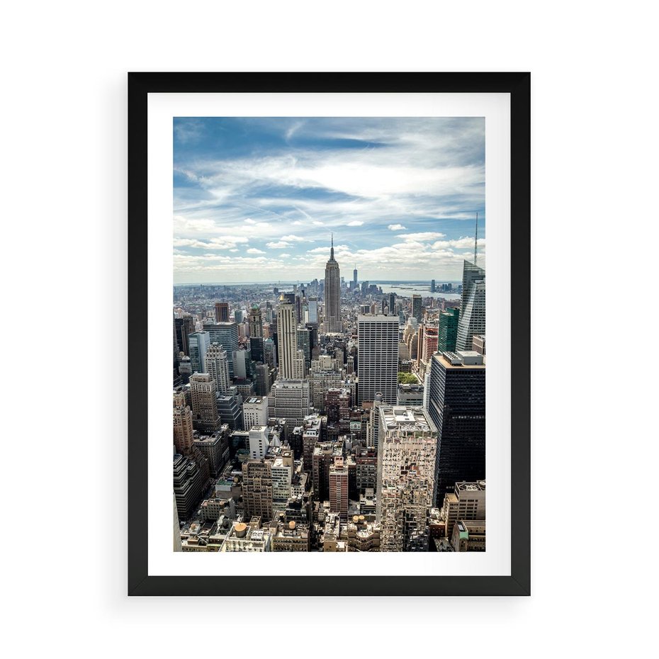 Plakat w ramie 50x70 - Duch Nowego Jorku - Manhattan, Nowy Jork - rama czarna