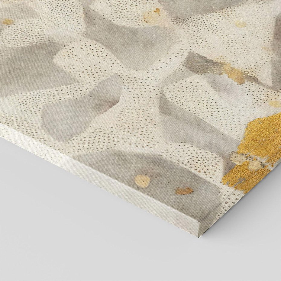 Obraz na płótnie 90x30 - Nowoczesne Złoto i Szarość - plamy, złoto