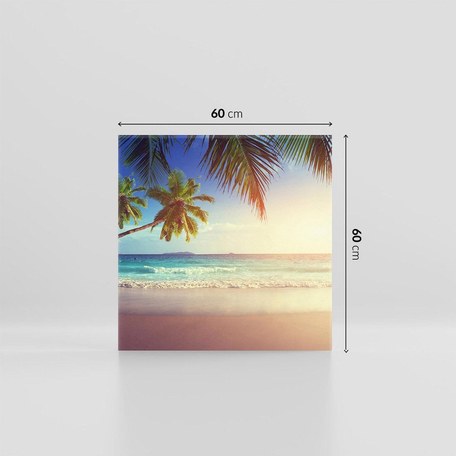 Obraz na płótnie 60x60 - Rajska plaża na Seszelach - Seszele, plaża