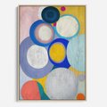 Obraz w ramie 50x70 - Rozkwitająca Symfonia Serca - abstrakcyjne geometryczne kształty, olejny obraz - rama drewno
