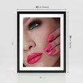 Plakat w ramie 40x50 - Usta, manicure, spa: kobieca harmonia - usta, manicure - rama czarna
