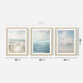 Zestaw obrazy w ramie 40x50 galeria - morze, niebo, akwarela, plaża - rama drewno