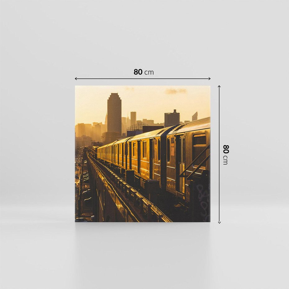 Obraz na płótnie 80x80 - Podróż Podziemna: Pociąg i Metro - pociąg, metro