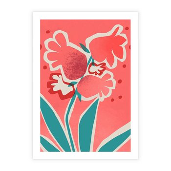 Plakat bez ramy 21x30 - Rozkwitające Plamy i Formy - nowoczesny plakat, abstrakcyjne kwiaty