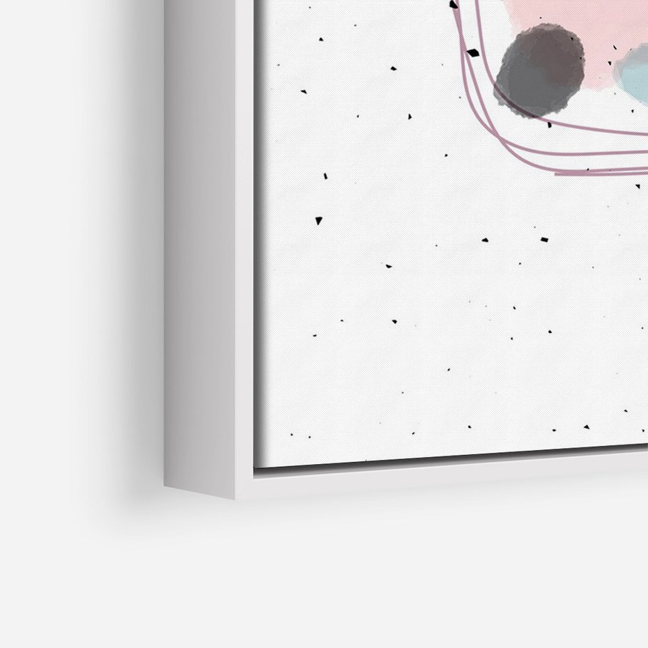 Obraz w ramie 70x100 - Migotliwa Opowieść - abstrakcyjna kompozycja, jak ręcznie malowana - rama biała