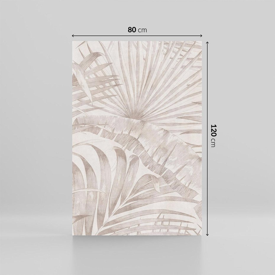 Obraz na płótnie 80x120 - Odsłonięte liściowe wspomnienia - monochromatyczne, kolory sepii