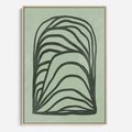 Obraz w ramie 70x100 - Zielonkawy Uścisk Natury - abstrakcyjny zielony motyw, skandynawski design - rama drewno