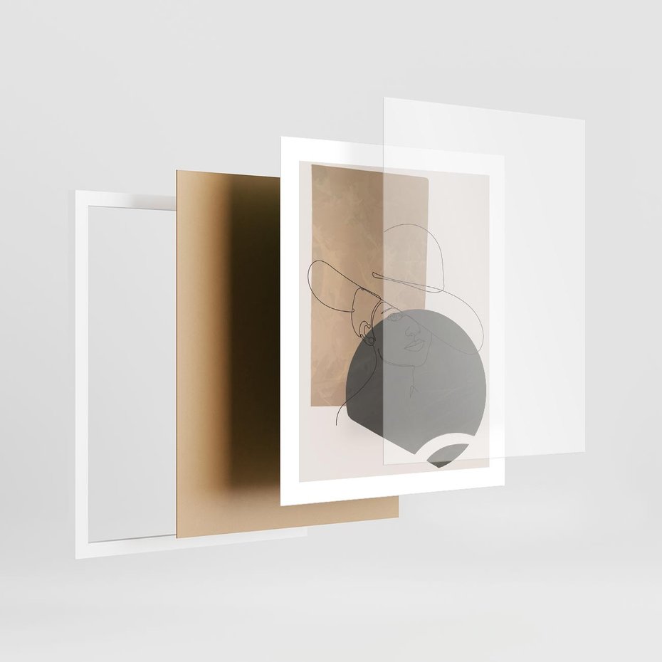 Plakat w ramie 40x50 - Geometryczna Elegancja: One Line - geometria, nowoczesna sztuka - rama biała