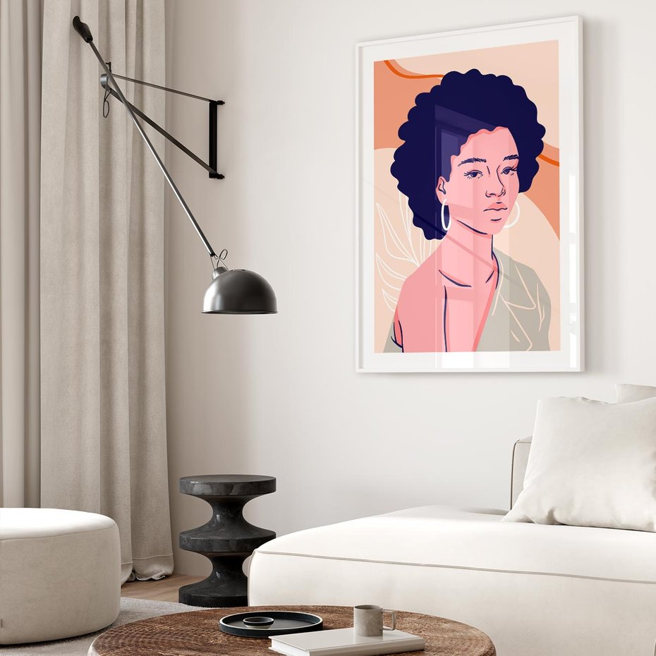 Plakat bez ramy 21x30 - Kobiecy Kształt Świata - nowoczesny plakat, styl retro