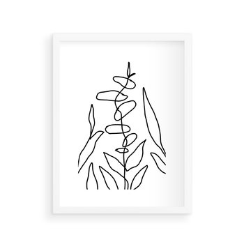 Plakat w ramie 30x40 - Konturem Naznaczone - mroczna sztuka, minimalizm - rama biała