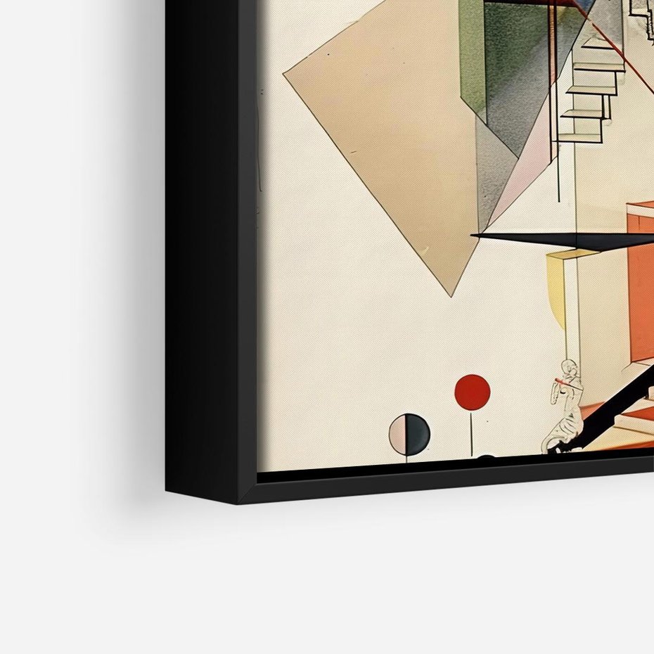 Obraz w ramie 50x50 - Kolorowe Wnętrza Inspiracji - abstrakcyjny obraz, jak kandinsky - rama czarna