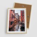 Plakat w ramie 50x70 - Przejażdżka gondolą przez Wenecję - Wenecja, kanały - rama drewno