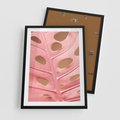 Plakat w ramie 50x70 - Różowy Liść Monstery - różowy liść monstery, nowoczesna fotografia - rama czarna