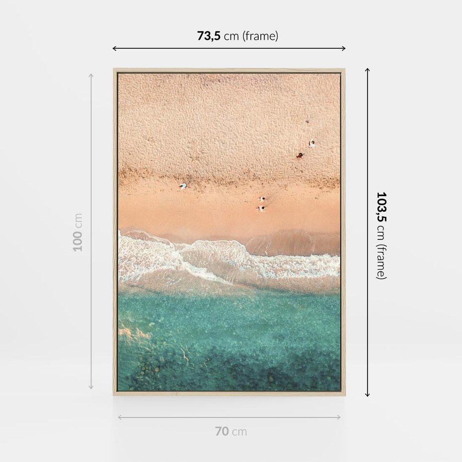 Obraz w ramie 70x100 - Oczy turkusu - fotografia, plaża - rama drewno