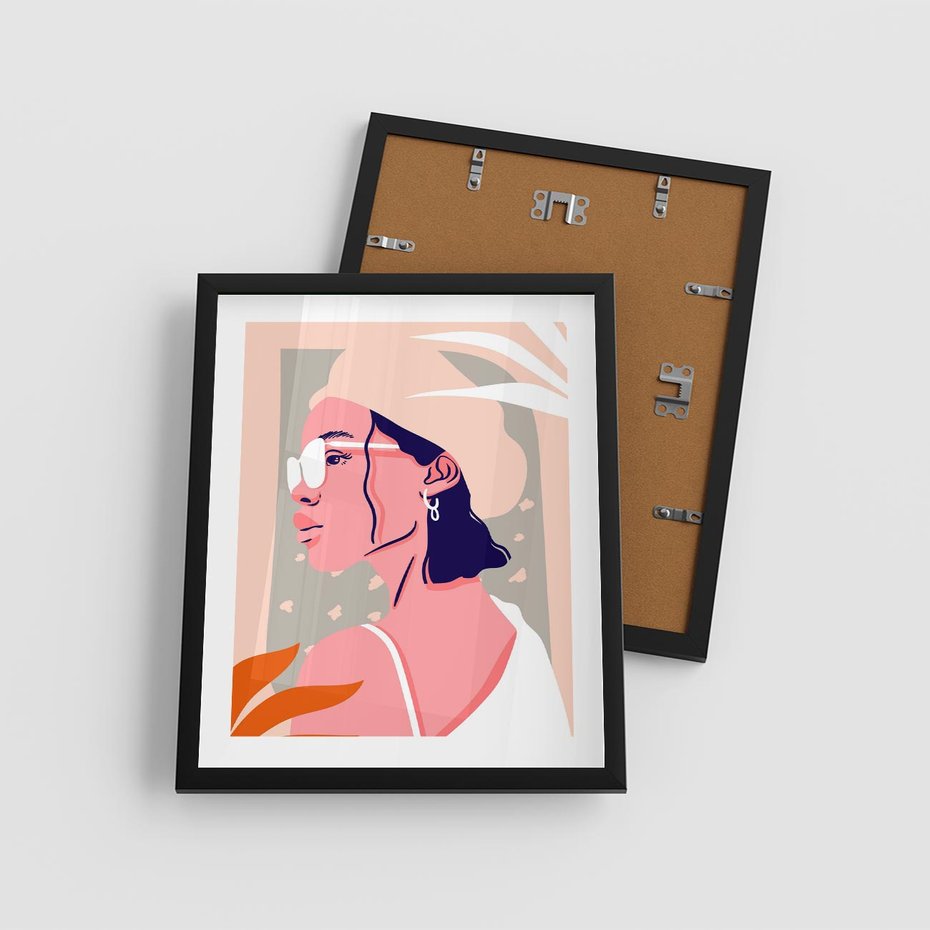 Plakat w ramie 40x50 - Kobieca Esencja - nowoczesny plakat, styl retro - rama czarna