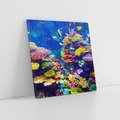Obraz na płótnie 40x40 - Podwodne Zaczarowanie - kolorowa rafa koralowa, ukwiały