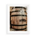 Plakat w ramie 50x70 - Rustykalna Whisky - beczka whiskey, jack daniel's - rama biała