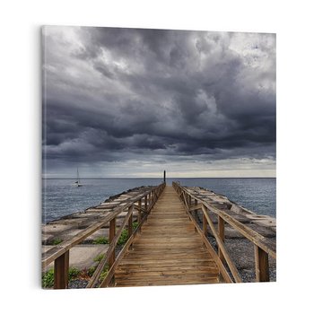 Obraz na płótnie 60x60 - Burzowe emocje - sztorm, morze