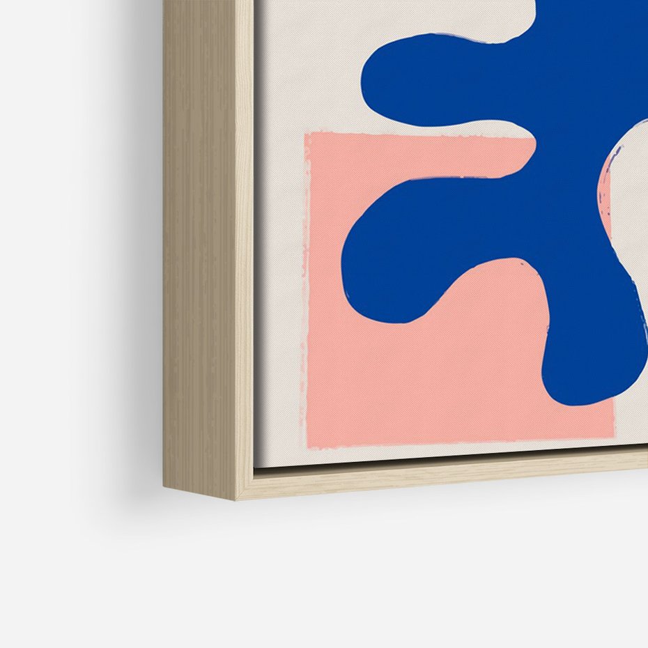 Obraz w ramie 80x120 - Bezczasowe Pastelowe Plamy - abstrakcja, nowoczesny plakat - rama drewno