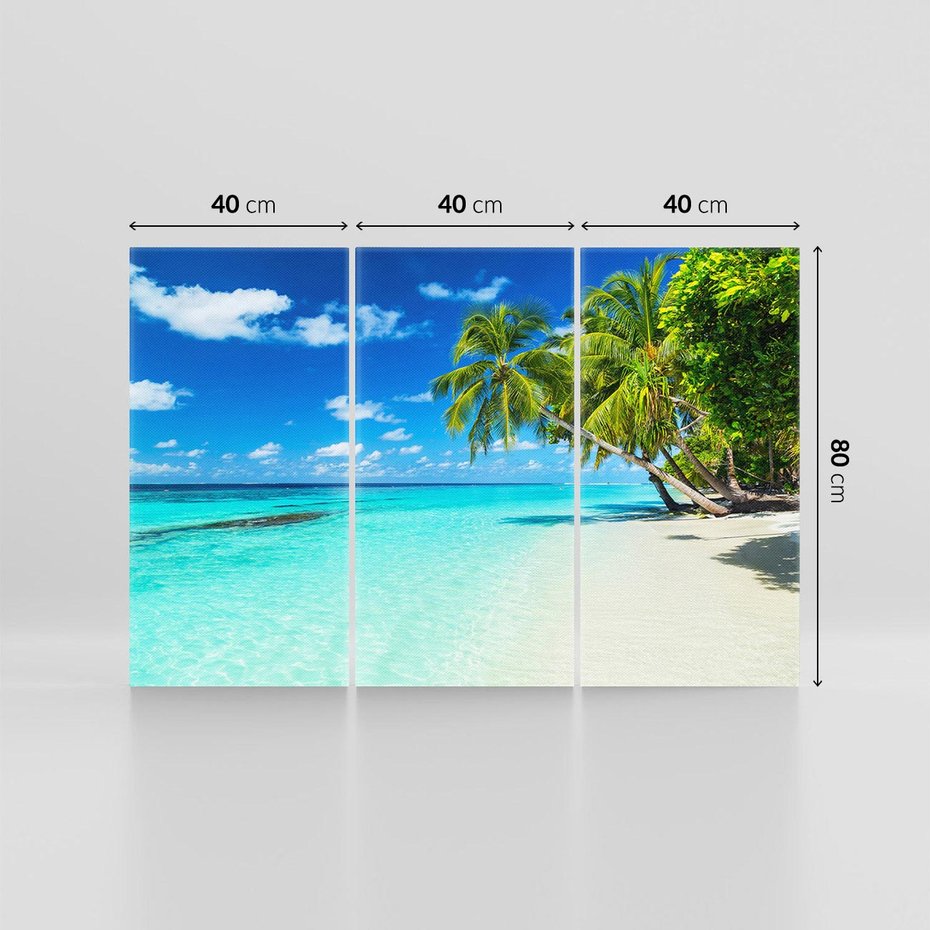 Obraz na płótnie 120x80 - Rajskie plaże na Malediwach - Malediwy, plaża