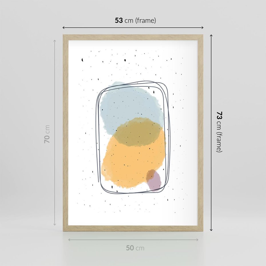 Plakat w ramie 50x70 - Wibracje Linii - abstrakcyjna kompozycja, jak ręcznie malowana - rama drewno