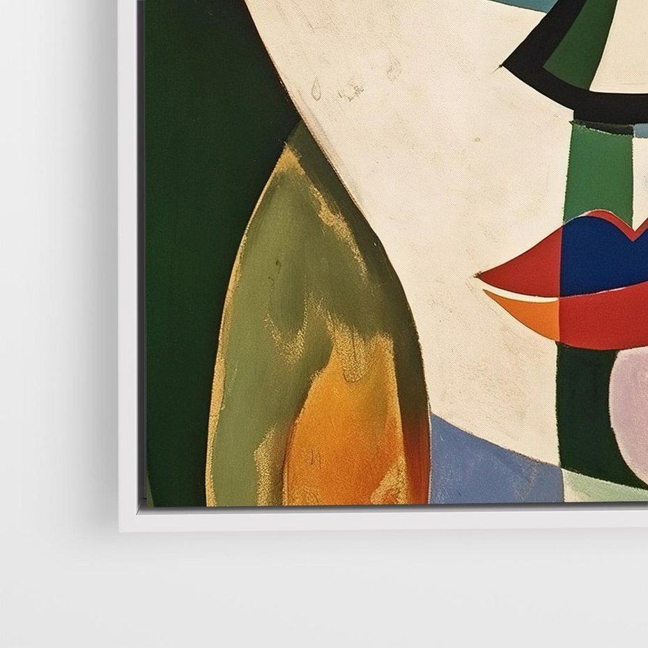 Obraz w ramie 50x50 - Kolorowe Dziwne Wyobrażenia - abstrakcyjny obraz, olejny - rama biała