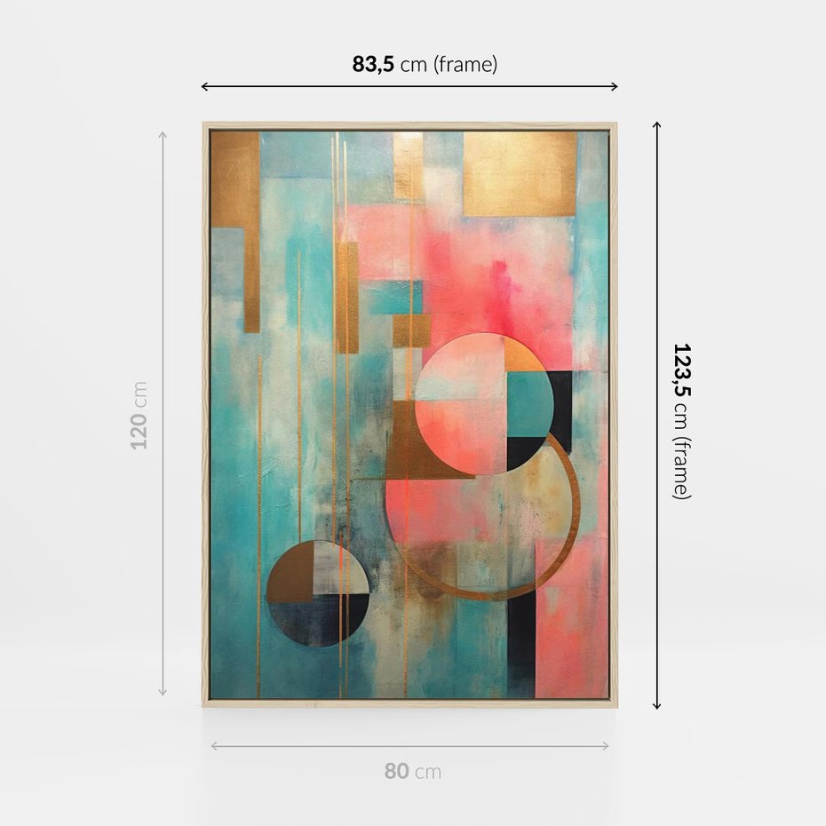 Obraz w ramie 80x120 - Abstrakcyjny Bałagan - abstrakcja, obraz olejny - rama drewno