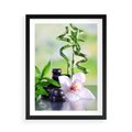Plakat w ramie 50x70 - Spa pełne kwiatów i relaksu - spa, kwiat - rama czarna
