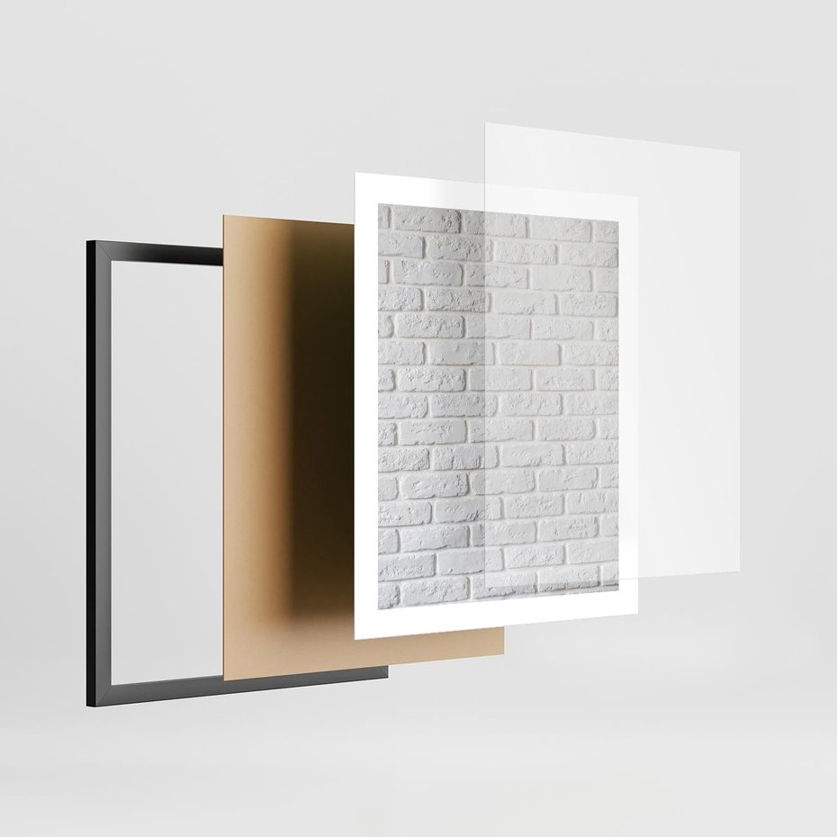 Plakat w ramie 40x50 - Wymiarowa Struktura - ściana, cegła - rama czarna