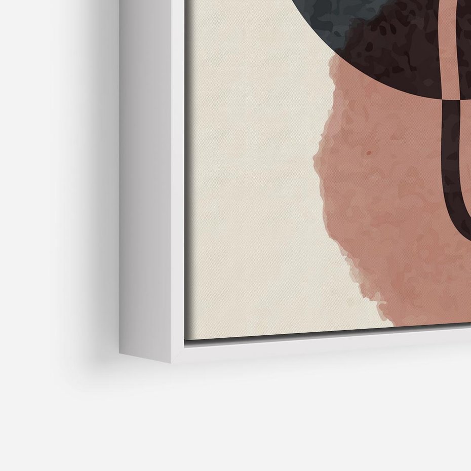 Obraz w ramie 50x50 - Abstrakcyjna Harmonia - abstrakcyjne nieregularne kształty, minimalistyczny plakat - rama biała