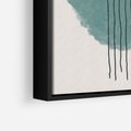 Obraz w ramie 70x100 - Podróżne Inspiracje - abstrakcyjna akwarelowa plama, nieregularne kreski - rama czarna
