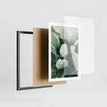 Plakat w ramie 50x70 - Zgaszona Uroda Natury - zielone liście, zgaszona zieleń - rama czarna