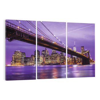 Obraz na płótnie 120x80 - Nocny Spacer po Moście Manhattan - most, Nowy Jork