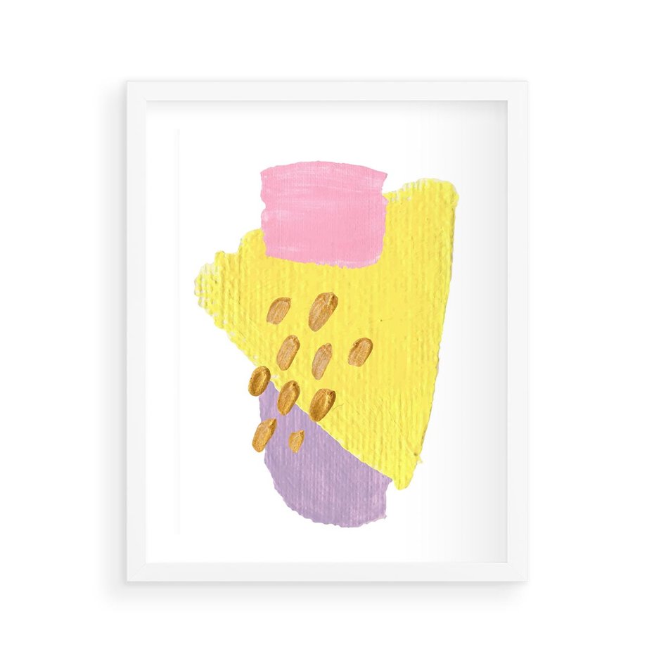 Plakat w ramie 40x50 - Refleksje Akwarelowych Widoków - akwarela, minimalizm - rama biała