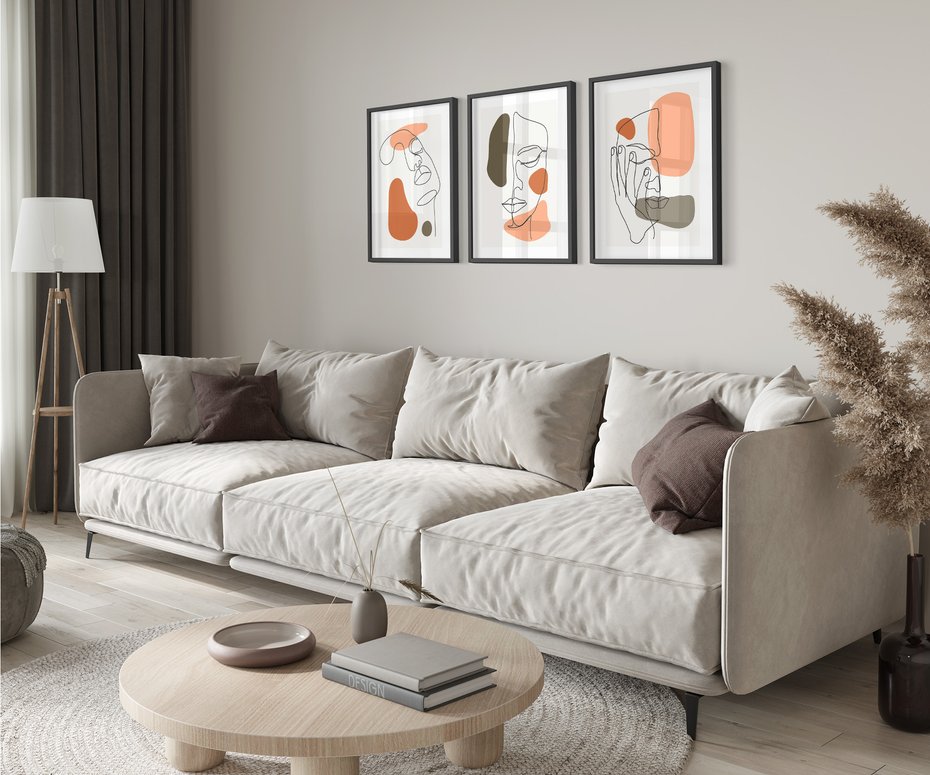 Zestaw obrazy w ramie 40x50 galeria - Graficzne, twarze, kobiet, nowoczesny - rama czarna