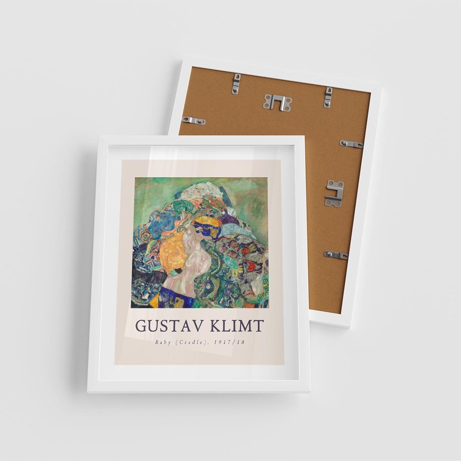 Plakat w ramie 40x50 - Sztuka z Reprodukcją G. Klimta - Gustav Klimt, reprodukcja - rama biała