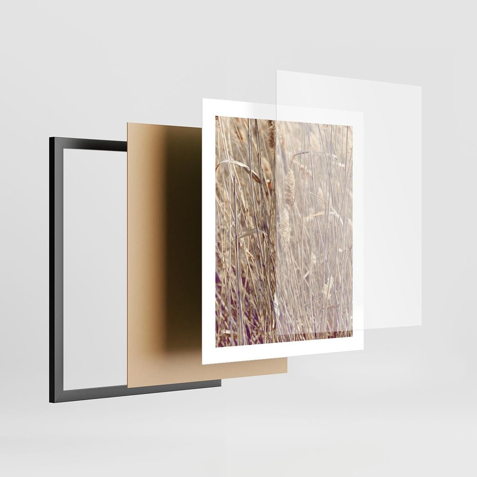 Plakat w ramie 40x50 - Suche Trawy w Wyjątkowym Stylu - suche trawy, boho styl - rama czarna