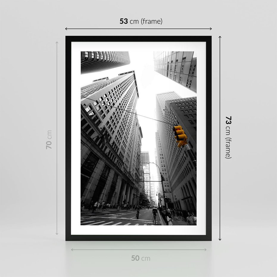 Plakat w ramie 50x70 - Miejskie Wieże - miasto, wieżowce - rama czarna