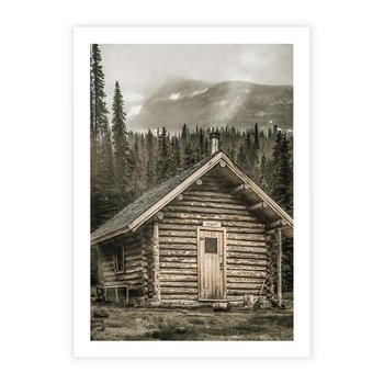 Plakat bez ramy 30x40 - Urok Drewnianej Chatki w Górach - chatka w górach, drewniany domek