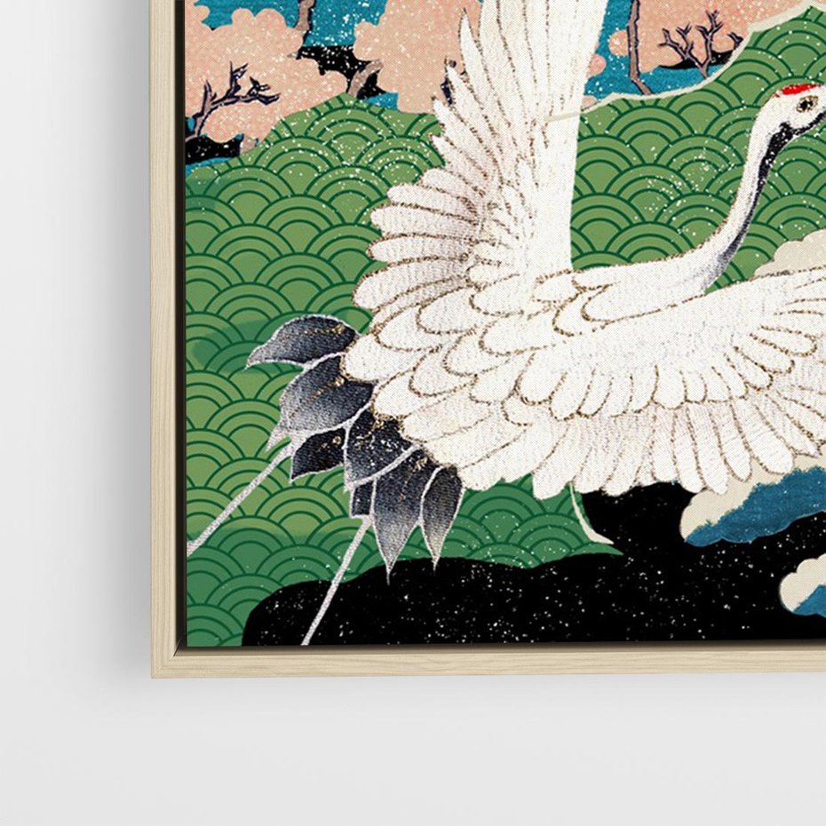 Obraz w ramie 100x70 - Wibracje emocji - sztuka japońska, wyraziste kolory - rama drewno