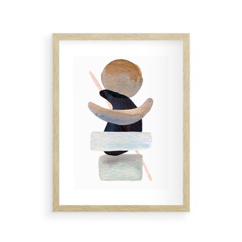 Plakat w ramie 30x40 - Rozkwitające Nowe Wymyślności - abstrakcja, akwarelowe plamy - rama drewno