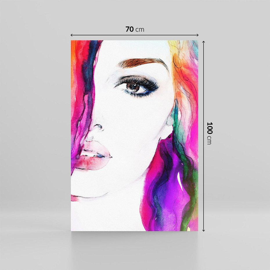 Obraz na płótnie 70x100 - Kobieta Twarz Abstrakcja - kobieta, twarz