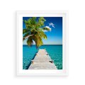 Plakat w ramie 40x50 - Hawajskie Palmy - palma, morze - rama biała