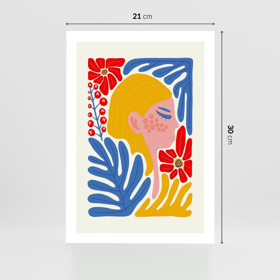 Plakat bez ramy 21x30 - Kolorowe Rytmy - kobieca sztuka, abstrakcja