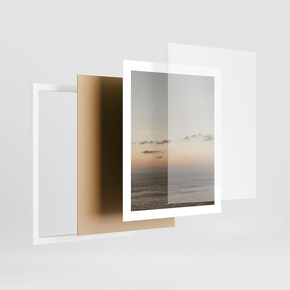 Plakat w ramie 40x50 - Chwila Romantyzmu - morze, niebo - rama biała