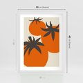 Plakat w ramie 30x40 - Jadalne Kształty - nowoczesny plakat do kuchni, pomidory - rama biała