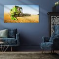Obraz na płótnie 120x60 - Złociste żniwa na kombajnie - kombajn, zboże