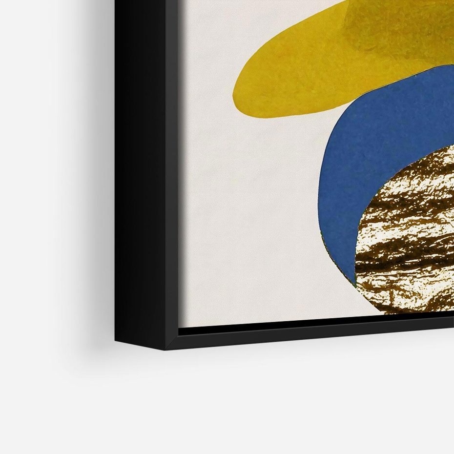 Obraz w ramie 50x50 - Kolorowe Przenikanie Kształtów - abstrakcyjne formy, obraz olejny - rama czarna