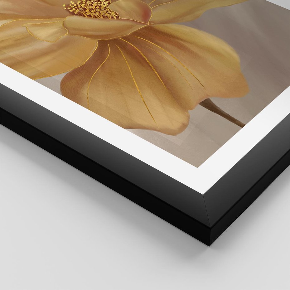 Plakat w ramie 30x40 - Kwiaty malowane olejem - eksplozja kolorów - kwiaty, malowane - rama czarna