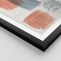 Plakat w ramie 30x40 - Pastelowa Abstrakcja: Maźnięcia Farbą - abstrakcja, maźnięcia farny - rama czarna